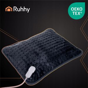 50W pralni grelni vzglavnik 60x38cm siv 15 Siv pralni grelni vzglavnik dimenzij 60x38 cm na beli podlagi