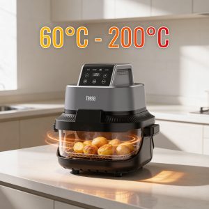 2v1 1500W LCD touch halogenska konvekcijska pečica na vroči zrak 4L in 1.5L 20 Bela halogenska konvekcijska pečica na vroči zrak z LCD zaslonom na dotik